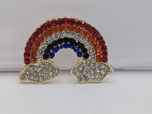 Colorful Rhinestone Rainbow  for DIY Bag Charm Pin Accessory or Pendant Brooch
