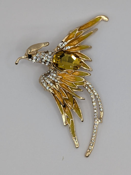 Golden Plate Phoenix  Brooch