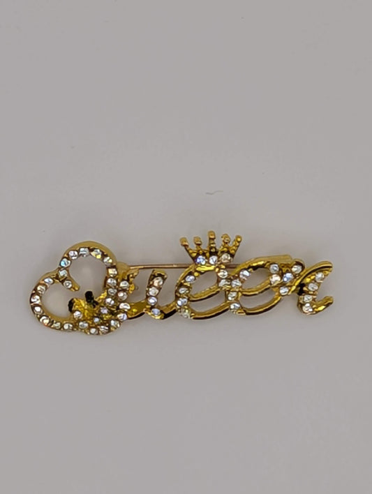 Golden Plate "Queen"  Brooch