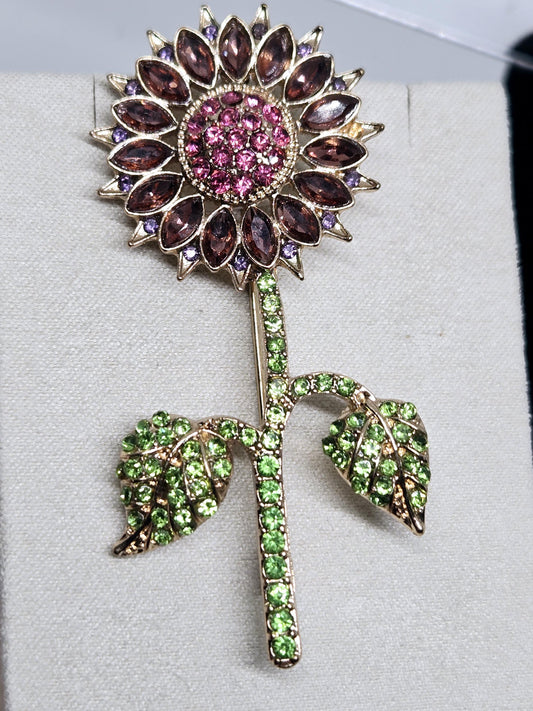 Golden Plate Sunflower  Brooch