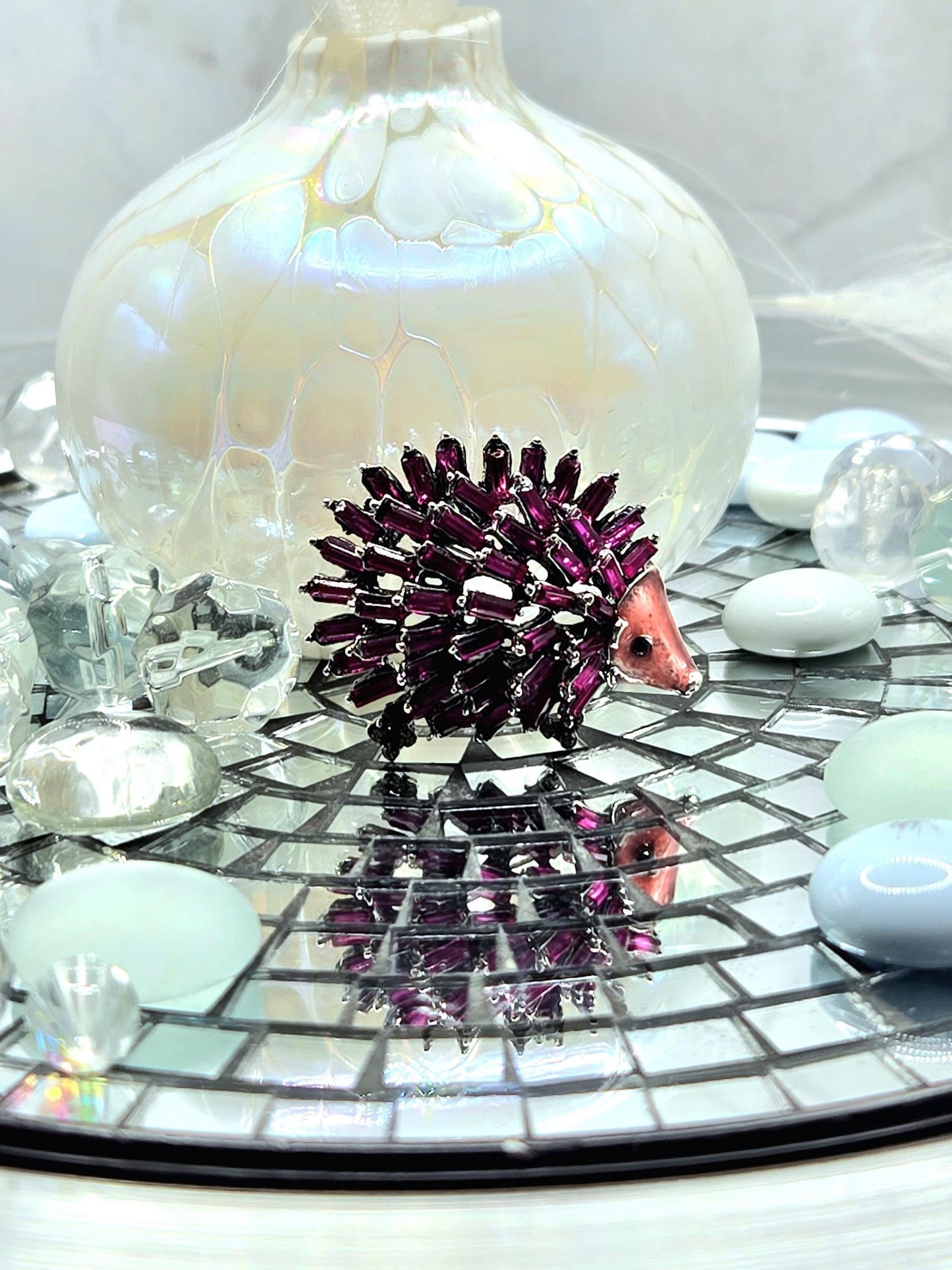 Golden Plate Fuschia Flower  Brooch