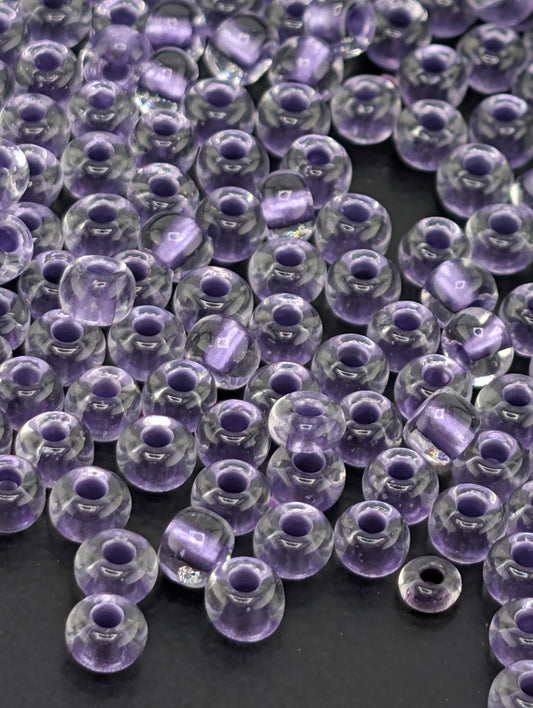 Transparent Inside Color Lined Violet Size 6/0 15g pkg
