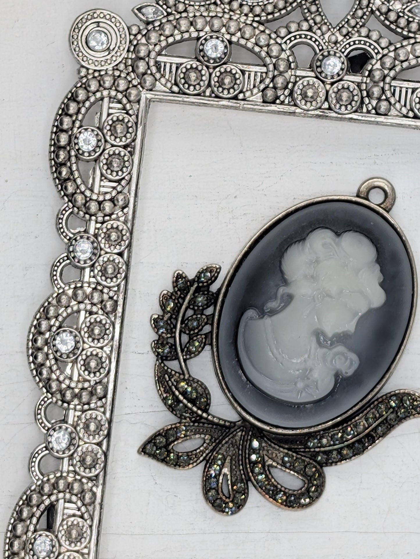 Cameo Woman Ornate Focal Pendant Bag Charm