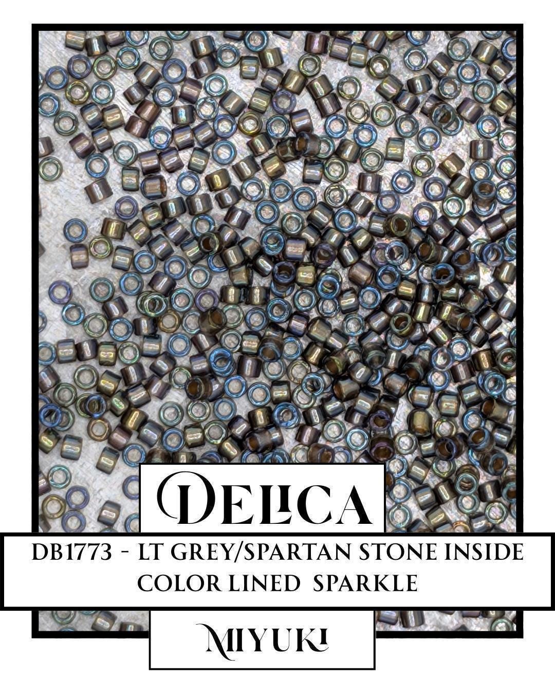DB1773-Miyuki Delica 11/0:Lt Grey/Spartan Stone ICL*/R (7 gram pkg ~1400 Pcs)
