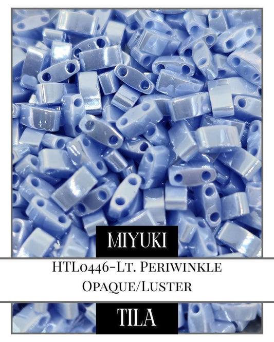 HTL0446-Miyuki Tila Beads:Lt. Periwinkle O/L (7.5g pkg)