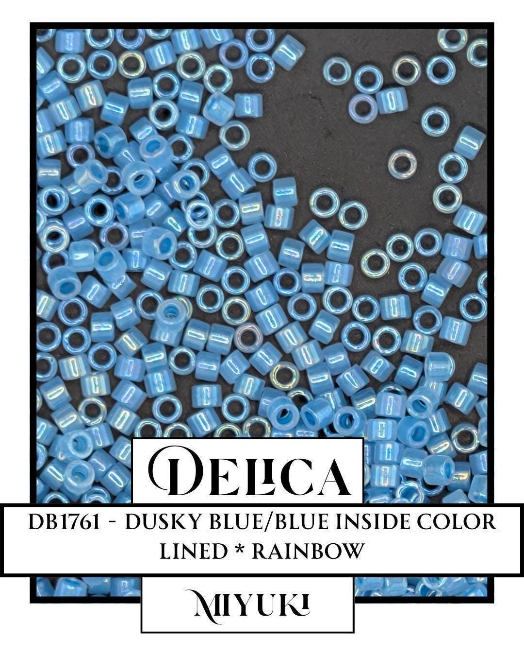 DB1761-Miyuki Delica 11/0:Dusky Blue/Blue ICL*/R (7 gram pkg ~1400 Pcs)