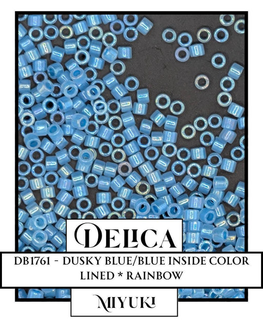 DB1761-Miyuki Delica 11/0:Dusky Blue/Blue ICL*/R (7 gram pkg ~1400 Pcs)