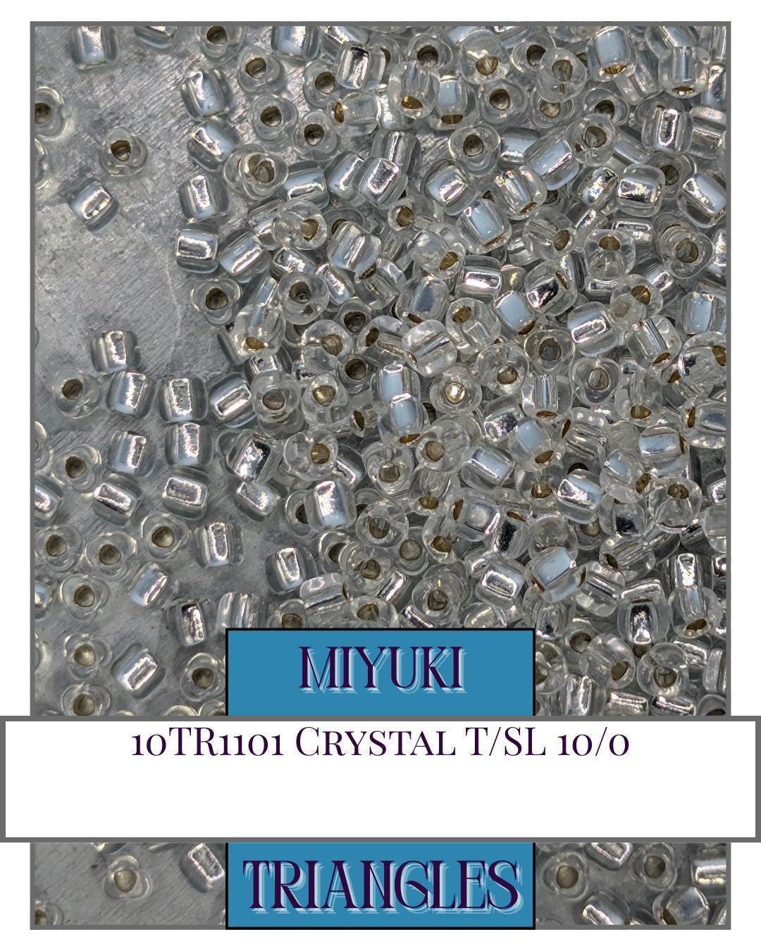 5TR1101-Miyuki Triangle Beads:Crystal T/SL (10g pkg)