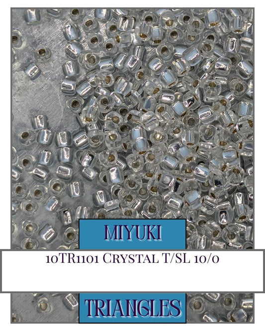 5TR1101-Miyuki Triangle Beads:Crystal T/SL (10g pkg)