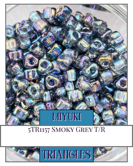5TR1157-Miyuki Triangle Beads:Smoky Grey T/R (10g pkg)