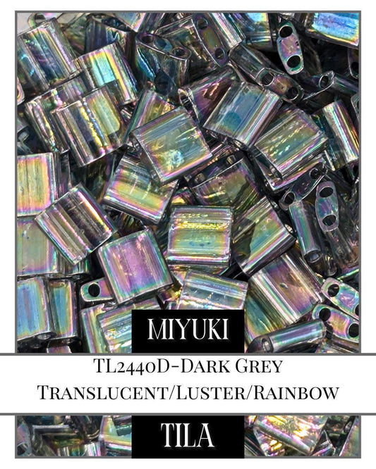 TL2440D-Miyuki Tila Beads:Dark Grey T/L/R (7.5g pkg)