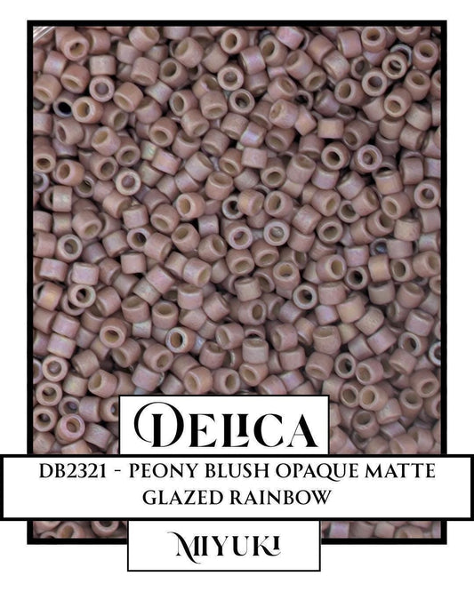 DB2321-Miyuki Delica 11/0:Peony Blush O/MA/GL/R (7 gram pkg ~1400 Pcs)