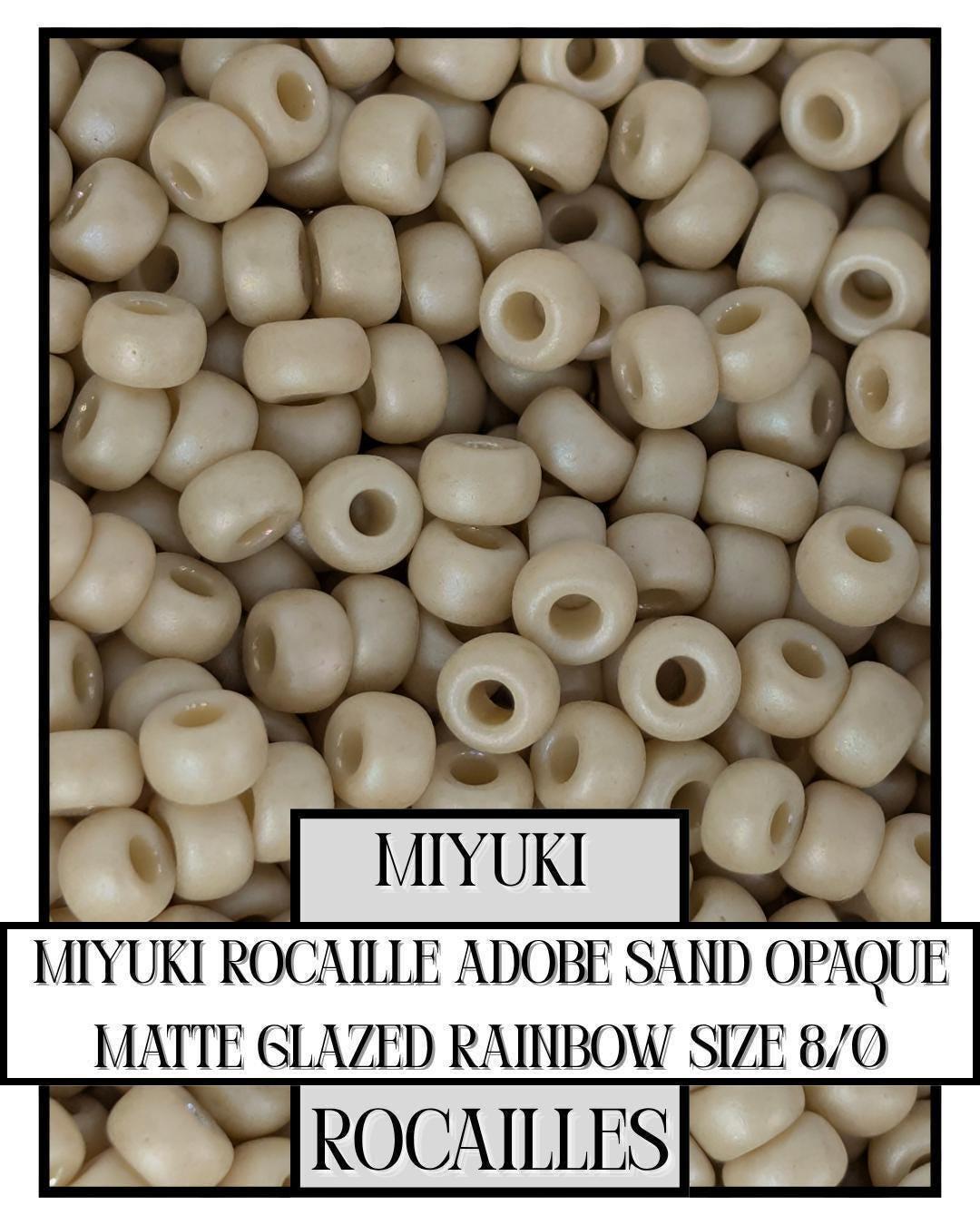 Miyuki Rocaille Beads: Adobe Sand Opaque Matte Glazed Rainbow, Size 8/0