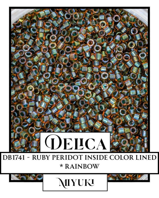 DB1741-Miyuki Delica 11/0:Ruby/Peridot ICL*/R (7 gram pkg ~1400 Pcs)