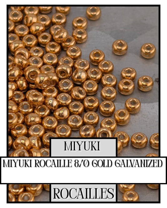 8-1053 Miyuki Rocaille 8/0 | Gold Galvanized 20g