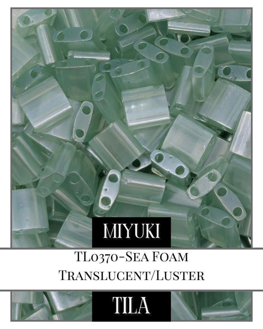 TL0370-Miyuki Tila Beads:Sea Foam T/L (7.5g pkg)