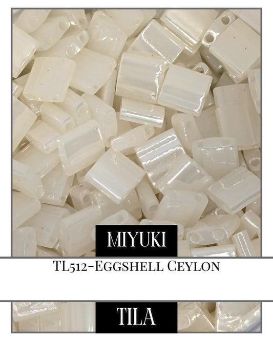 TL0512-Miyuki Tila Beads:Eggshell C (7.5g pkg)