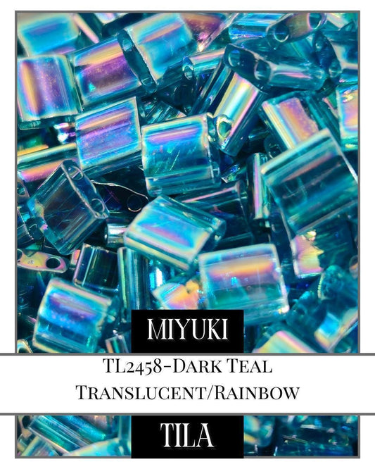 TL2458-Miyuki Tila Beads:Dark Teal T/R (7.5g pkg)