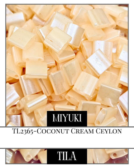 TL2365-Miyuki Tila Beads:Coconut Cream C (7.5g pkg)