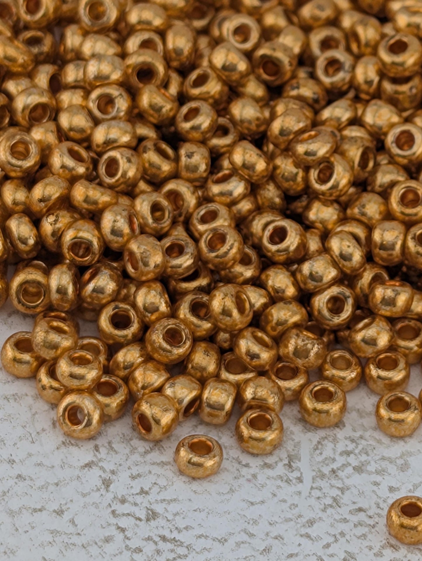 Opaque Metallic Gold | Preciosa Ornela Seed Beads | Size 8/0 | 15g Pkg ~630 pcs