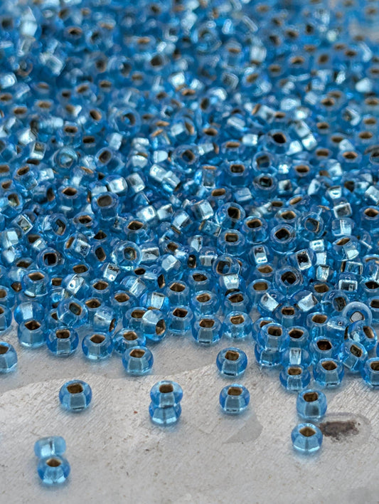 Transparent Sea Blue Silver-Lined  | Preciosa Ornela Seed Beads | Size 10/0 | 15g Pkg  ~1425 pcs
