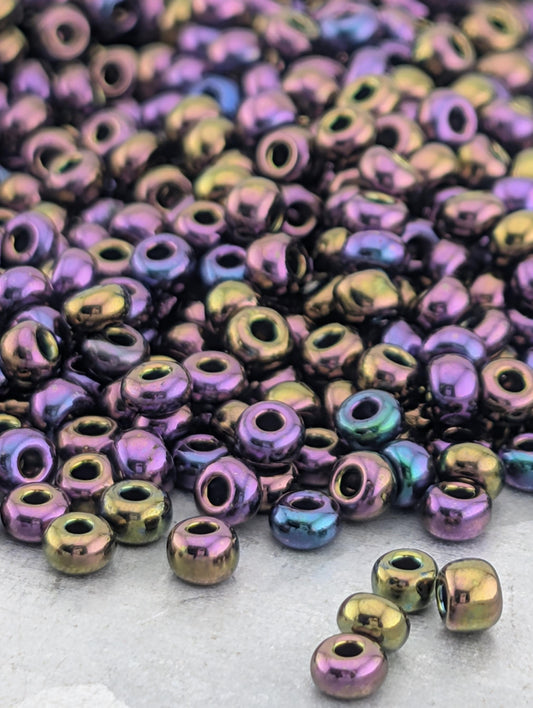Opaque Purple Iris AB | Preciosa Ornela Seed Beads | Size 8/0 | 15g Pkg ~630 pcs