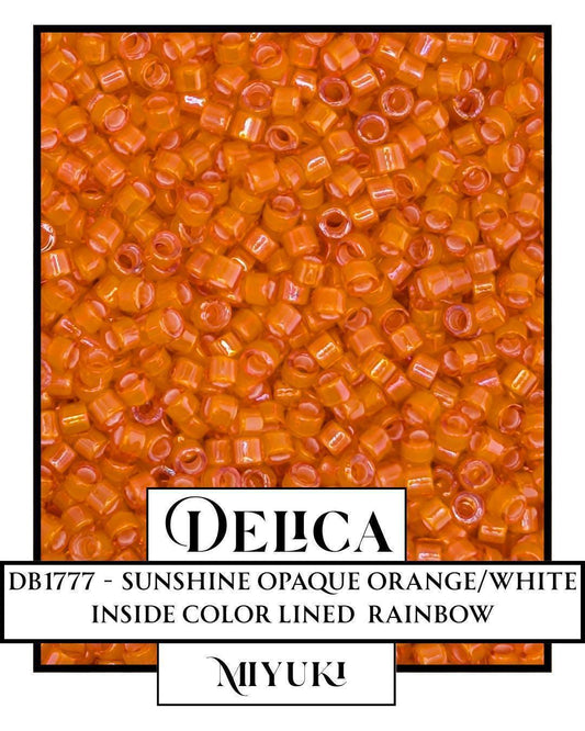 DB1777-Miyuki Delica 11/0:Sunshine Orange/White ICL/R (7 gram pkg ~1400 Pcs)