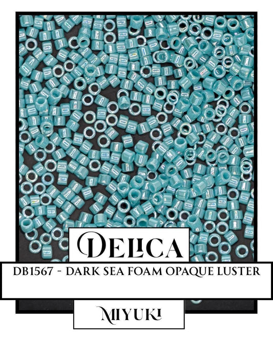 DB1567-Miyuki Delica 11/0:Dark Sea Foam O/L (7 gram pkg ~1400 Pcs)