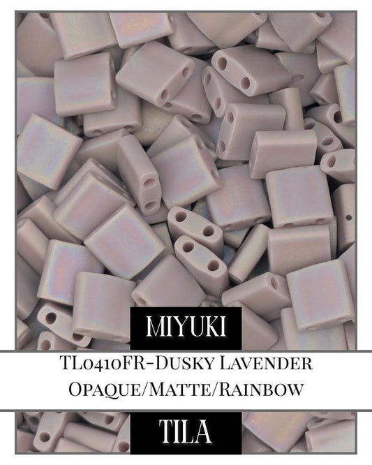 TL0410FR-Miyuki Tila Beads:Dusky Lavender O/MA/R (7.5g pkg)