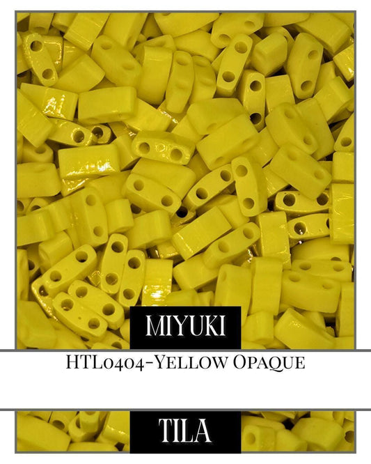 HTL0404-Miyuki Half Tila Beads:Yellow O (7.5g pkg)