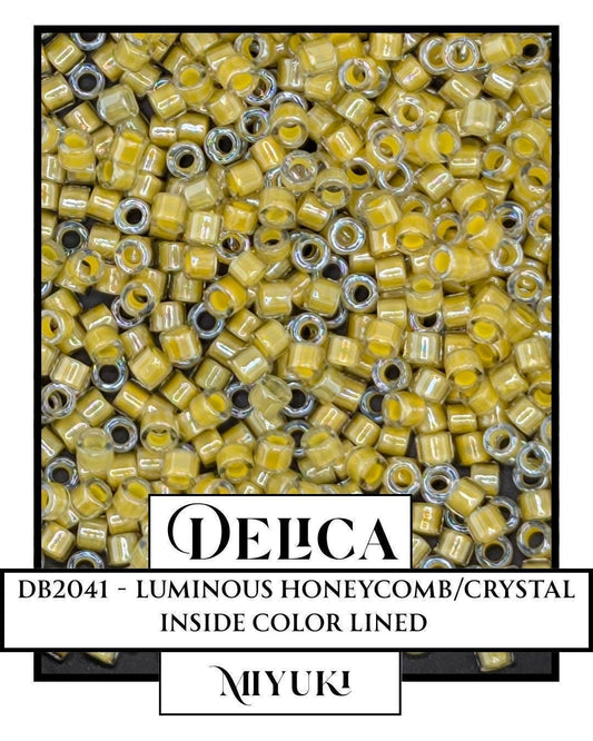 DB2041-Miyuki Delica 11/0:Luminous Honeycomb/Crystal ICL (7 gram pkg ~1400 Pcs)