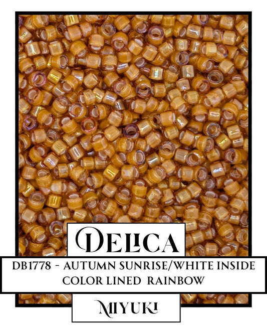DB1778-Miyuki Delica 11/0:Autumn Sunrise/White ICL/R (7 gram pkg ~1400 Pcs)