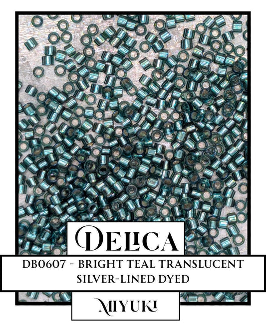 DB0607-Miyuki Delica 11/0:Bright Teal T/SL (D) (7 gram pkg ~1400 Pcs)