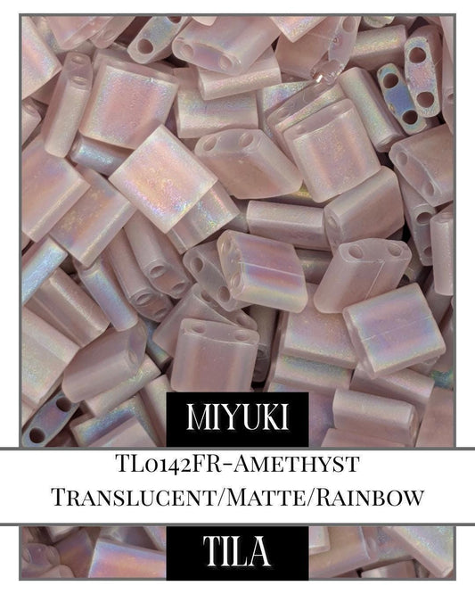 TL0142FR-Miyuki Tila Beads:Amethyst T/MA/R (7.5g pkg)