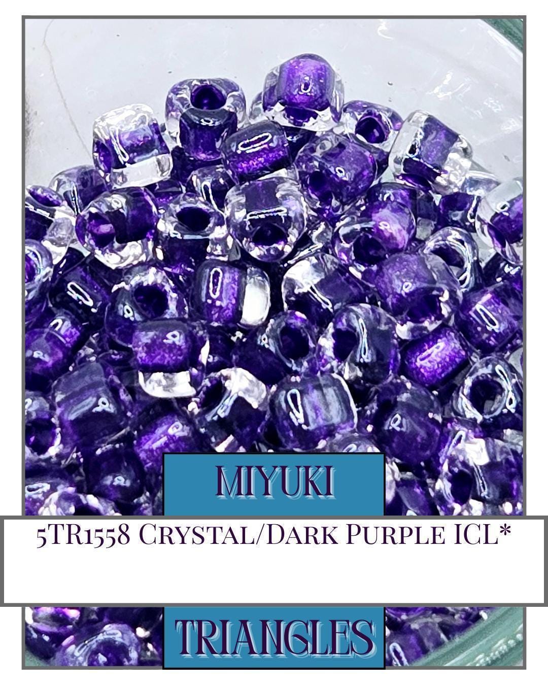 Crystal Dark Purple Miyuki Triangle Seed Beads: Jewelry Making (10g ~111 Beads)