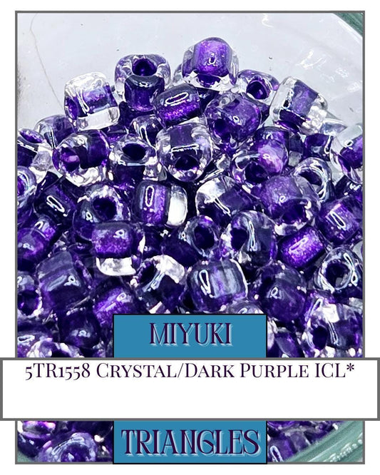 Crystal Dark Purple Miyuki Triangle Seed Beads: Jewelry Making (10g ~111 Beads)