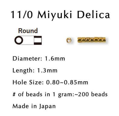 DB0203-Miyuki Delica 11/0:Eggshell O/L (7 gram pkg ~1400 Pcs)