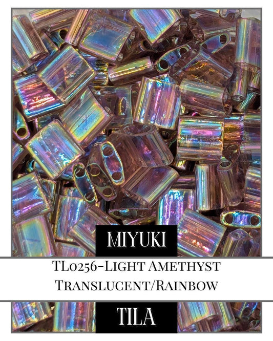TL0256-Miyuki Tila Beads:Light Amethyst T/R (7.5g pkg)