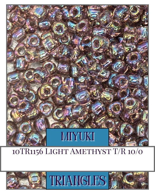 10TR1156-Miyuki Triangle Beads:Light Amethyst T/R (10g pkg)