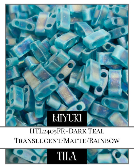 HTL2405FR-Miyuki Tila Beads:Dark Teal T/MAIR (7.5g pkg)