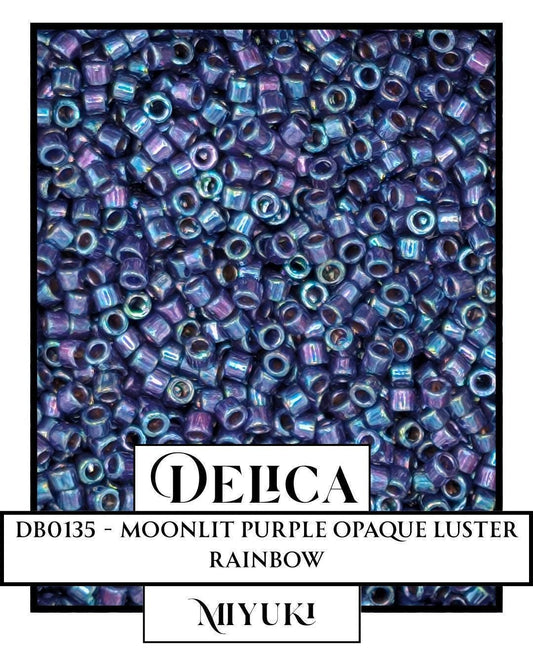 DB0135-Miyuki Delica 11/0:Moonlit Purple O/L/R  (7 gm ea) (7 gram pkg ~1400 Pcs)