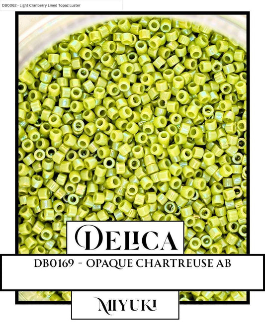 DB0169-Miyuki Delica 11/0:Opaque Chartreuse AB  (7 gram pkg ~1400 Pcs)
