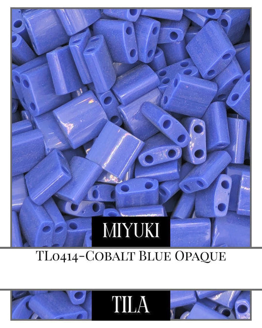 TL0414-Miyuki Quarter Tila Beads:Cobalt Blue O (7.5g pkg)