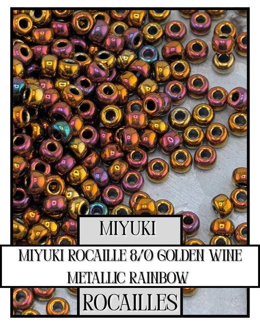 8-0462 Miyuki Rocaille 8/0 | Golden Wine Metallic Rainbow 20g