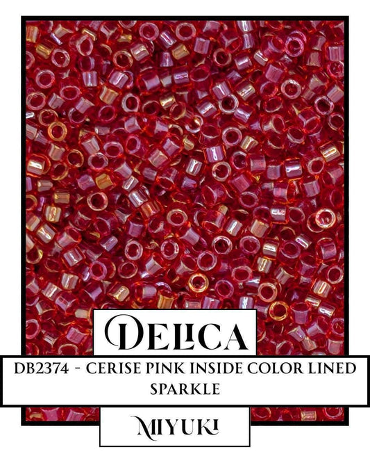 DB2374-Miyuki Delica 11/0:Cerise Pink ICL/R (D) (7 gram pkg ~1400 Pcs)