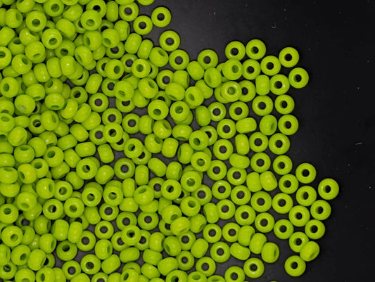 Opaque Terra Intensive Lime Green | Preciosa Ornela Seed Beads | Size 8/0 | 15g Pkg ~630 pcs