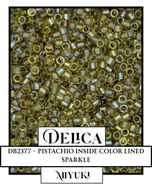 DB2377-Miyuki Delica 11/0:Pistachio ICL/R (D) (7 gram pkg ~1400 Pcs)