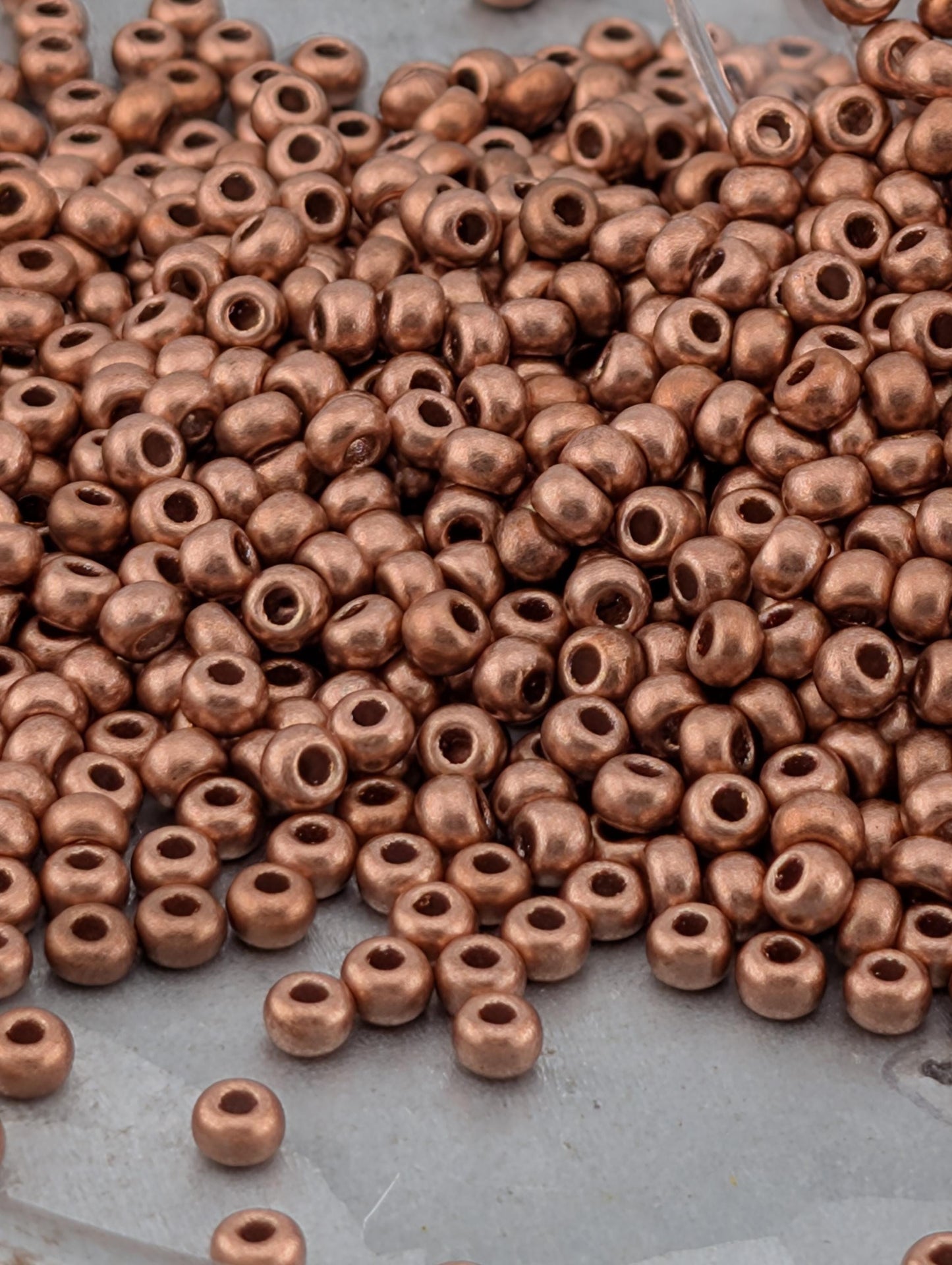 Opaque Metallic Soft Copper | Preciosa Ornela Seed Beads | Size 8/0 | 15g Pkg ~630 pcs