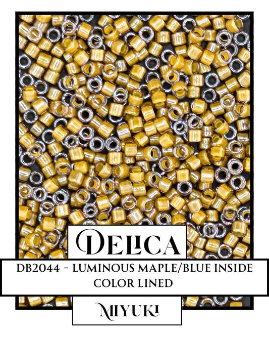 DB2044-Miyuki Delica 11/0:Luminous Maple/Blue ICL (7 gram pkg ~1400 Pcs)