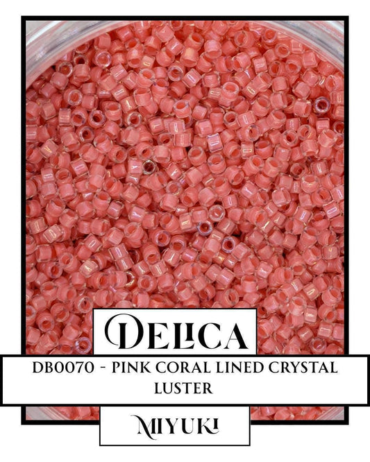 DB0070-Miyuki Delica 11/0:Crystal/Rose Pink ICL (7 gram pkg ~1400 Pcs)